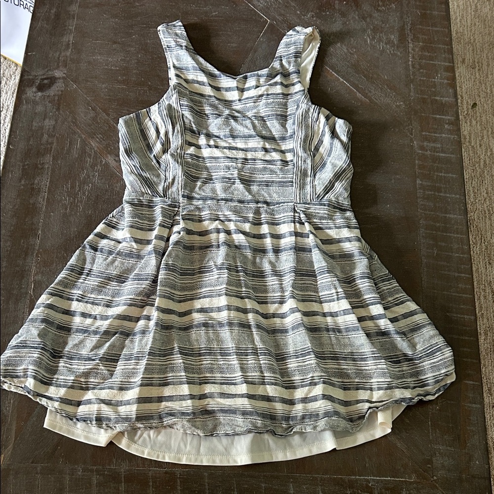 Los Angeles Apparel Black and White Striped Mini Dress